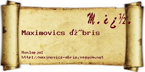 Maximovics Ábris névjegykártya
